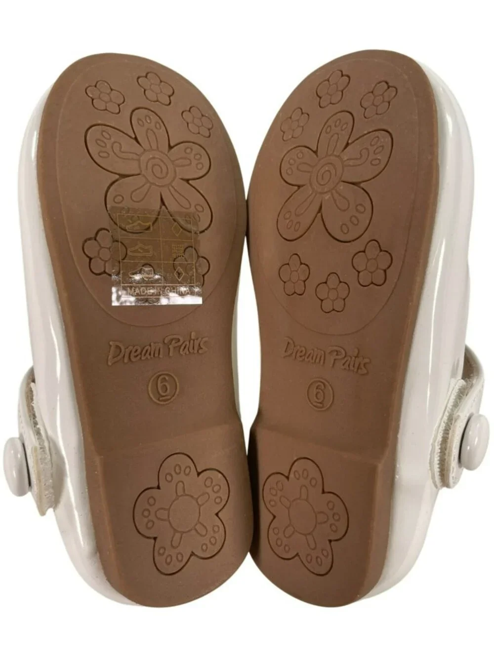 Dream Paris Girls White Patent Mary Jane Shoe strap & Gift Bag Size US 6T NEW